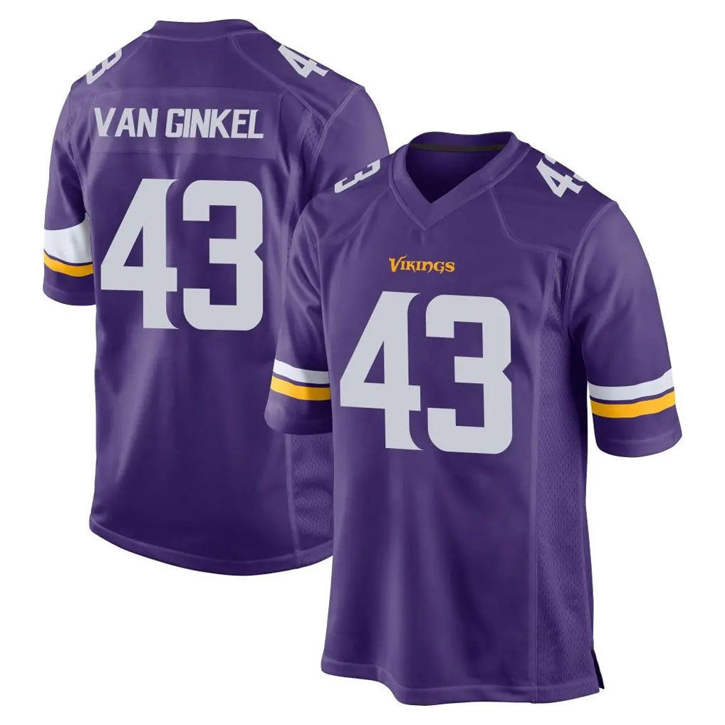 M.Vikings #43 Andrew Van Ginkel Player Purple Home Game Ldoa Stitched Jerseys