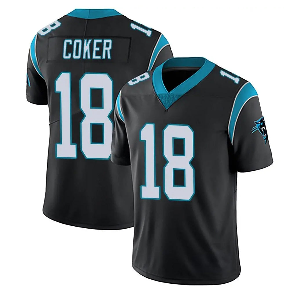 C.Panthers #18 Jalen Coker Player Black Vapor Untouchable Limited Game Ldoa Stitched Jerseys