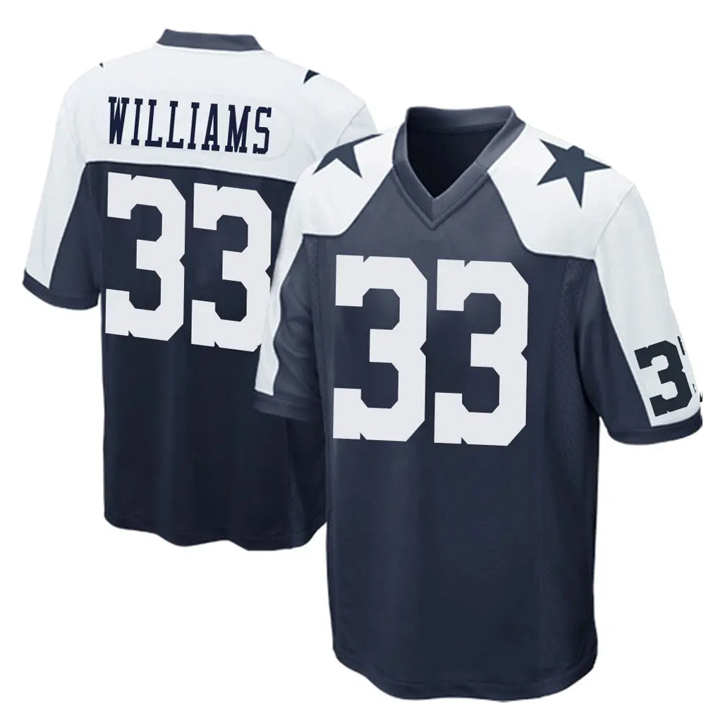 D.Cowboys #33 Javonte Williams Player Navy-White Alternate Home Game Ldoa Stitched Jerseys