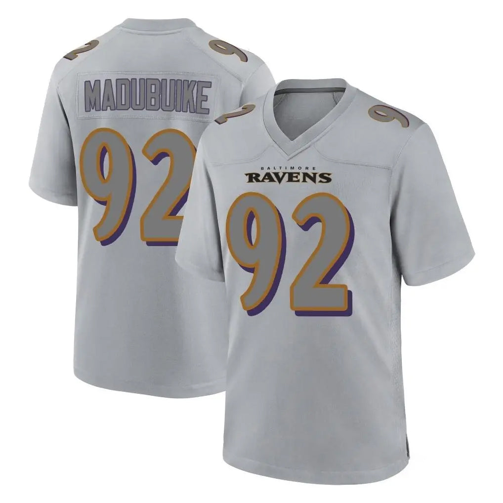 B.Ravens #92 Nnamdi Madubuike Player Gray Color Rush Vapor Untouchable Game Ldoa Stitched Jerseys