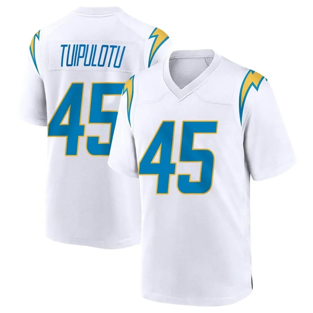LA.Chargers #45 Tuli Tuipulotu Player White Home Game Ldoa Stitched Jerseys