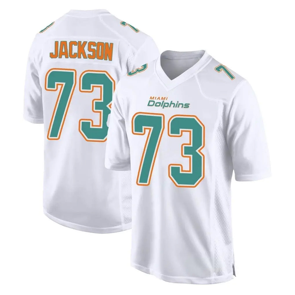 M.Dolphins #73 Austin Jackson Player White Fashion Home Game Ldoa Stitched Jerseys