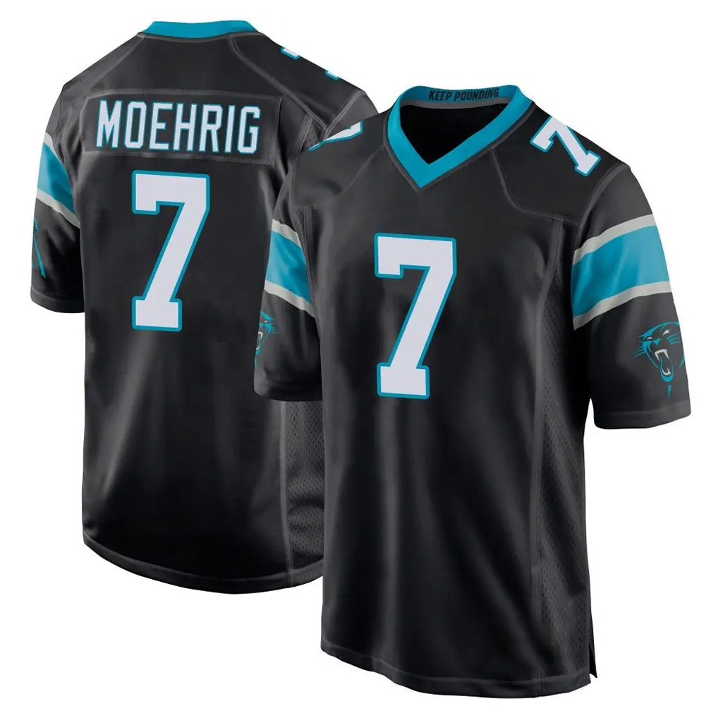 C.Panthers #7 Tre'von Moehrig Player Black Home Game Ldoa Stitched Jerseys