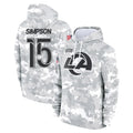 LA.Rams #15 Ty Simpson Player Arctic Camo Salute to Service Hoodies Limited Game Ldoa Stitched Jerseys