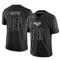P.Eagles #90 Jordan Davis Player Black Reflective Limited Home Game Ldoa Stitched Jerseys