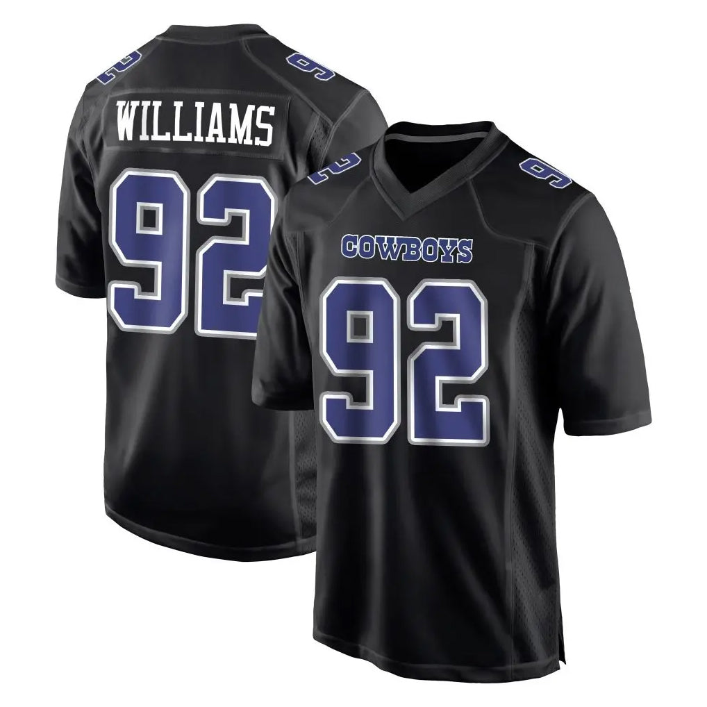 D.Cowboys #92 Quinnen Williams Player Carbon Black Fashion Home Game Ldoa Stitched Jerseys