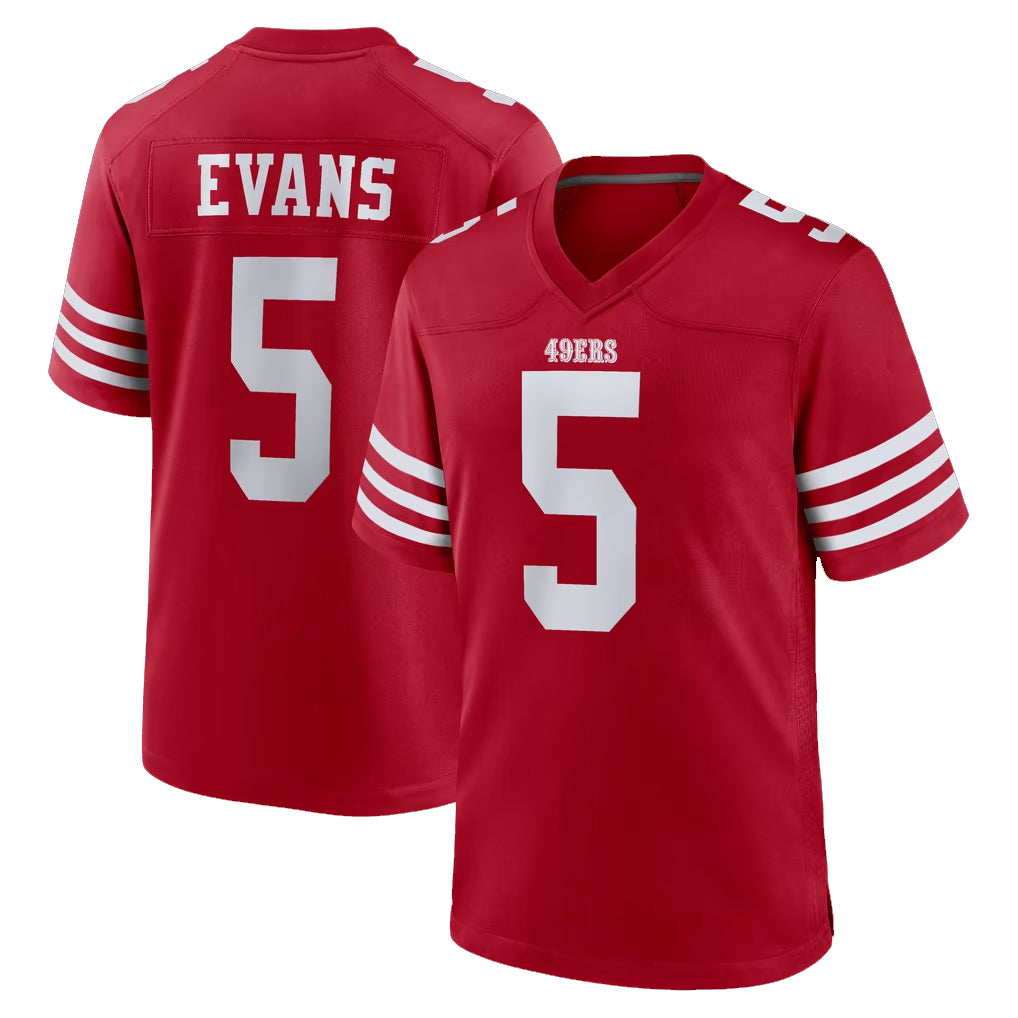 SF.49ers #5 Mike Evans Player Red Game Home Ldoa Stitched Jerseys