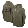 B.Ravens #44 Marlon Humphrey Player Olive Salute to Service Hoodie Ldoa Stitched Jerseys