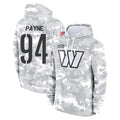 W.Commanders #94 Daron Payne Player Arctic Camo Limited Salute to Service Pullover Hoodies Game Ldoa Stitched Jerseys