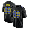 LA.Rams #69 Kevin Dotson Player Black Fashion Limited Home Game Ldoa Stitched Jerseys