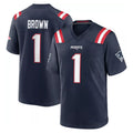NE.Patriots #1 A.J. Brown Player Navy Home Game Ldoa Stitched Jerseys
