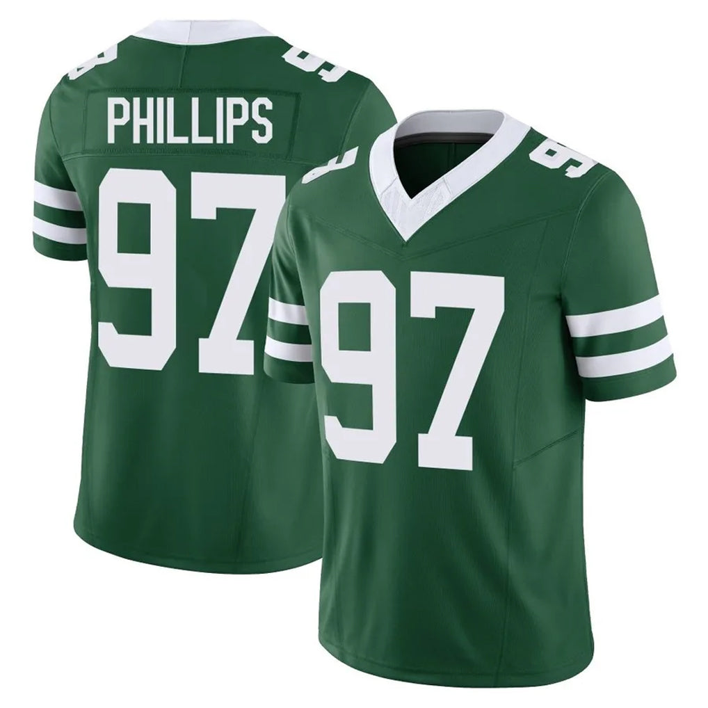 NY.Jets #97 Harrison Phillips Player Green Legacy Limited Vapor F.U.S.E. Home Game Ldoa Stitched Jerseys