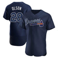 A.Braves #28 Matt Olson Player Navy Alternate Limited Elite Home Game Ldoa Stitched Jerseys