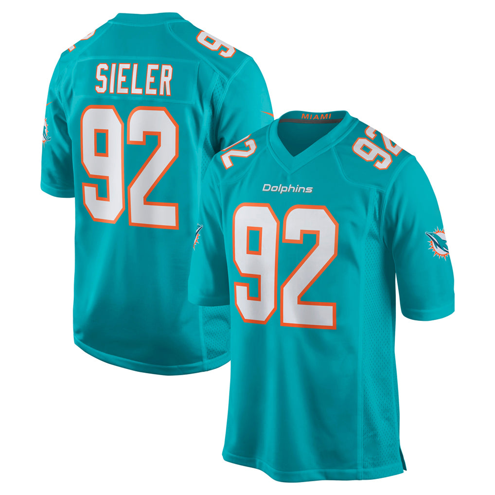 M.Dolphins #92 Zach Sieler Player Aqua Home Game Ldoa Stitched Jerseys