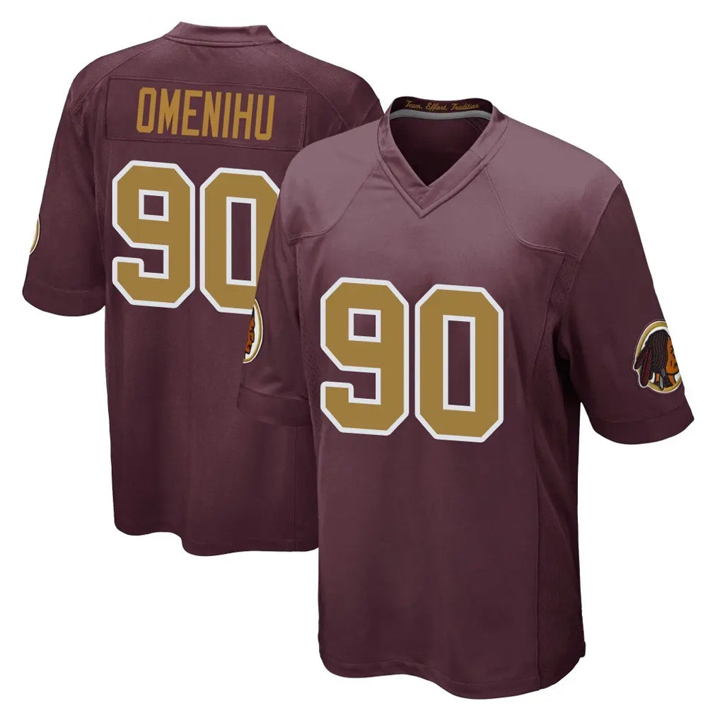 W.Commanders #90 Charles Omenihu Player Burgundy Alternate Home Game Ldoa Stitched Jerseys