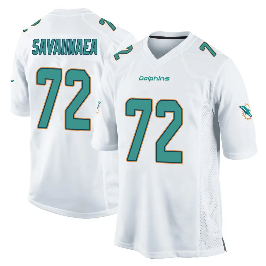 M.Dolphins #72 Jonah Savaiinaea Player White Home Game Ldoa Stitched Jerseys