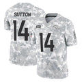 D.Broncos #14 Courtland Sutton Player Arctic Camo Salute To Service Limited Ldoa Stitched Jerseys