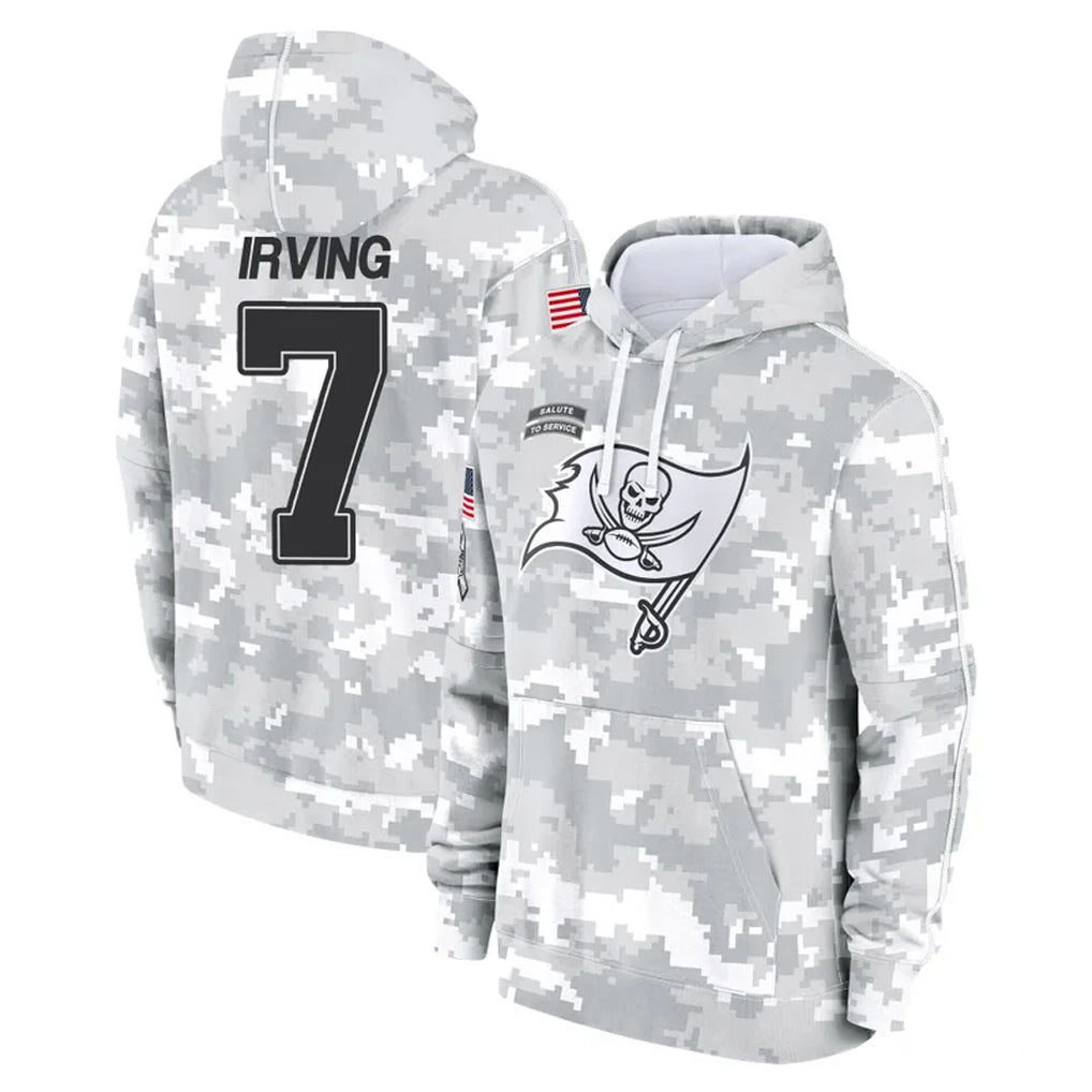 TB.Buccaneers #7 Bucky Irving Player Arctic Camo Limited Salute to Service Pullover Hoodies Game Ldoa Stitched Jerseys