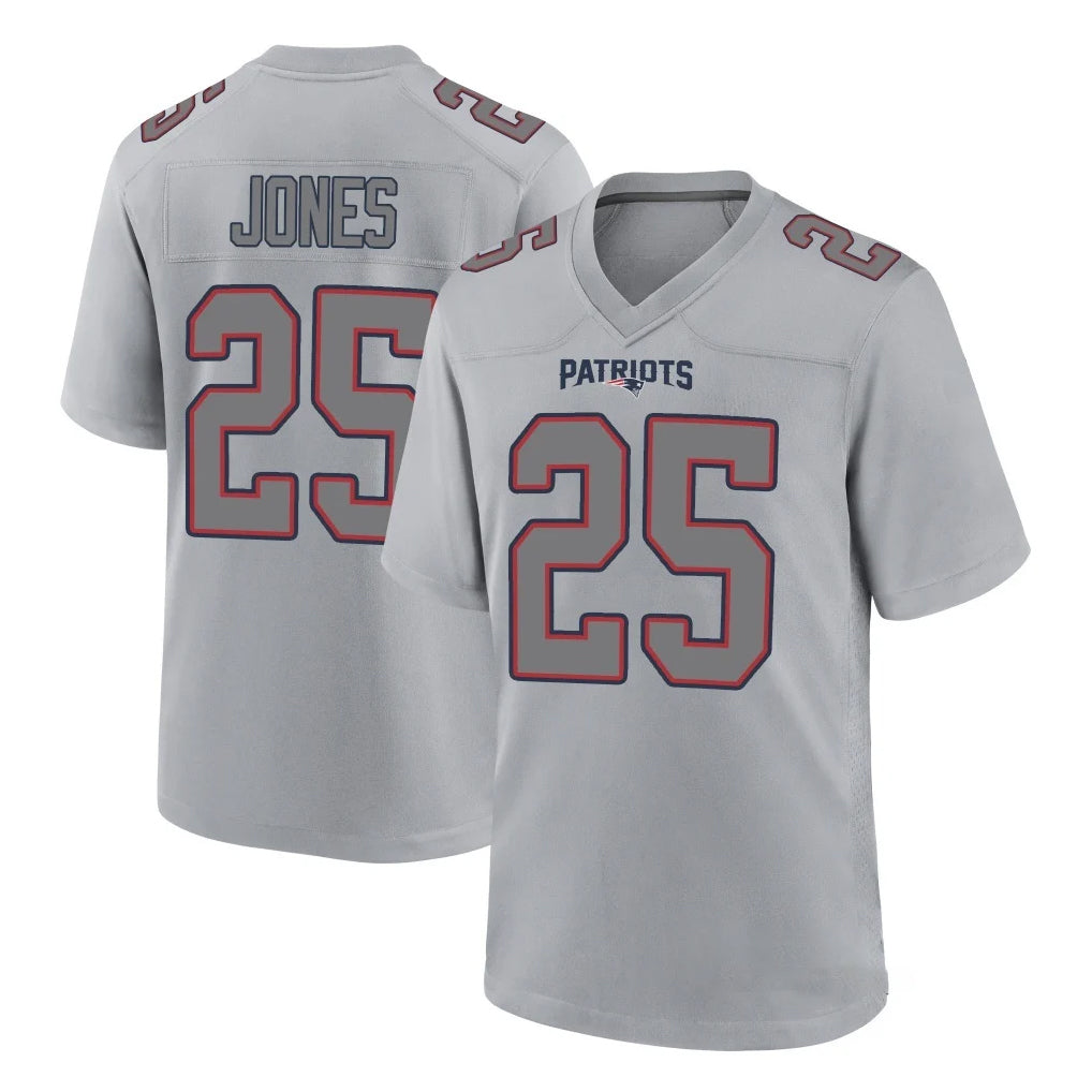 NE.Patriots #25 Marcus Jones Player Gray Fashion Limited Home Game Ldoa Stitched Jerseys