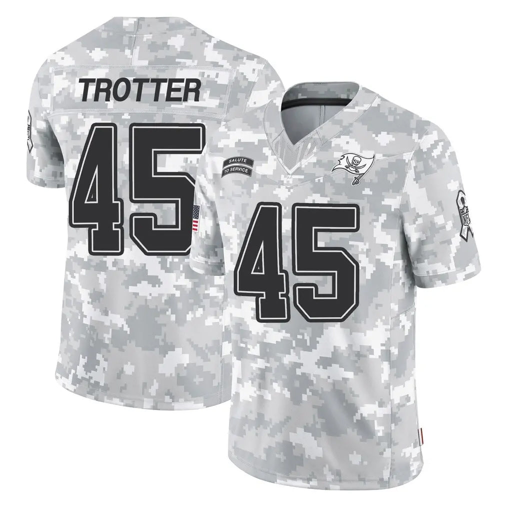 TB.Buccaneers #45 Josiah Trotte Player Arctic Camo Limited Salute To Service Home Game Ldoa Stitched Jerseys