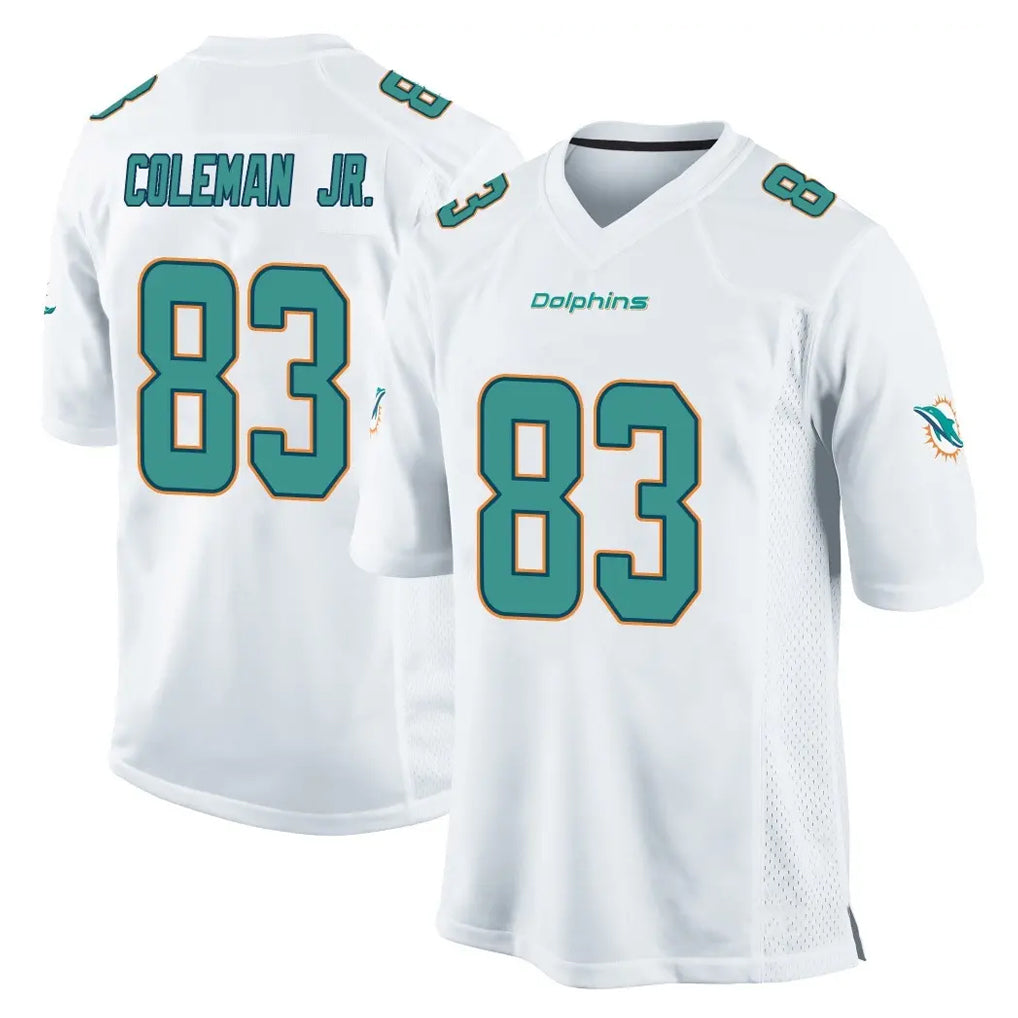 M.Dolphins #83 Kevin Coleman Jr. Player White Home Game Ldoa Stitched Jerseys