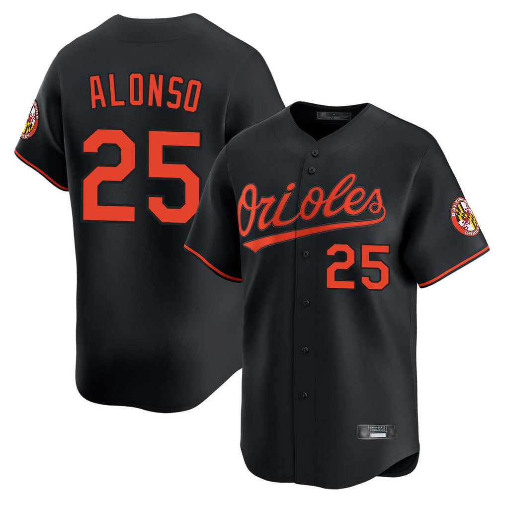 B.Orioles #25 Pete Alonso Player Black Limited Home Game Ldoa Stitched Jerseys