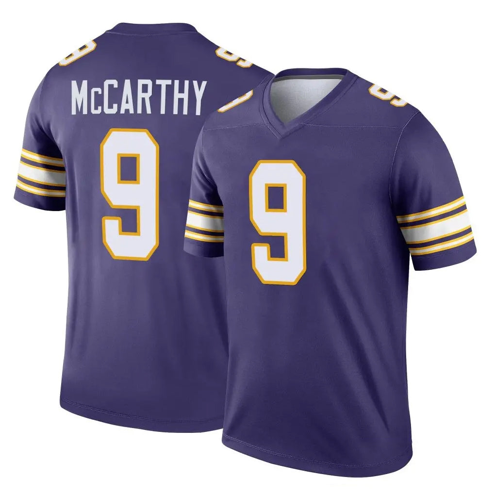 M.Vikings #9 J.J. McCarthy Player Purple Limited Classic Home Game Ldoa Stitched Jerseys