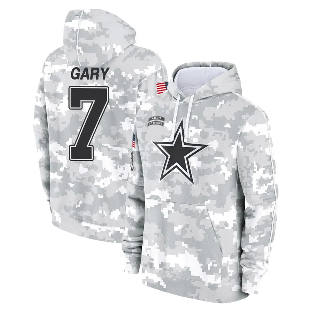 D.Cowboys #7 Rashan Gary Player Arctic Camo Salute to Service Hoodies Limited Game Ldoa Stitched Jerseys