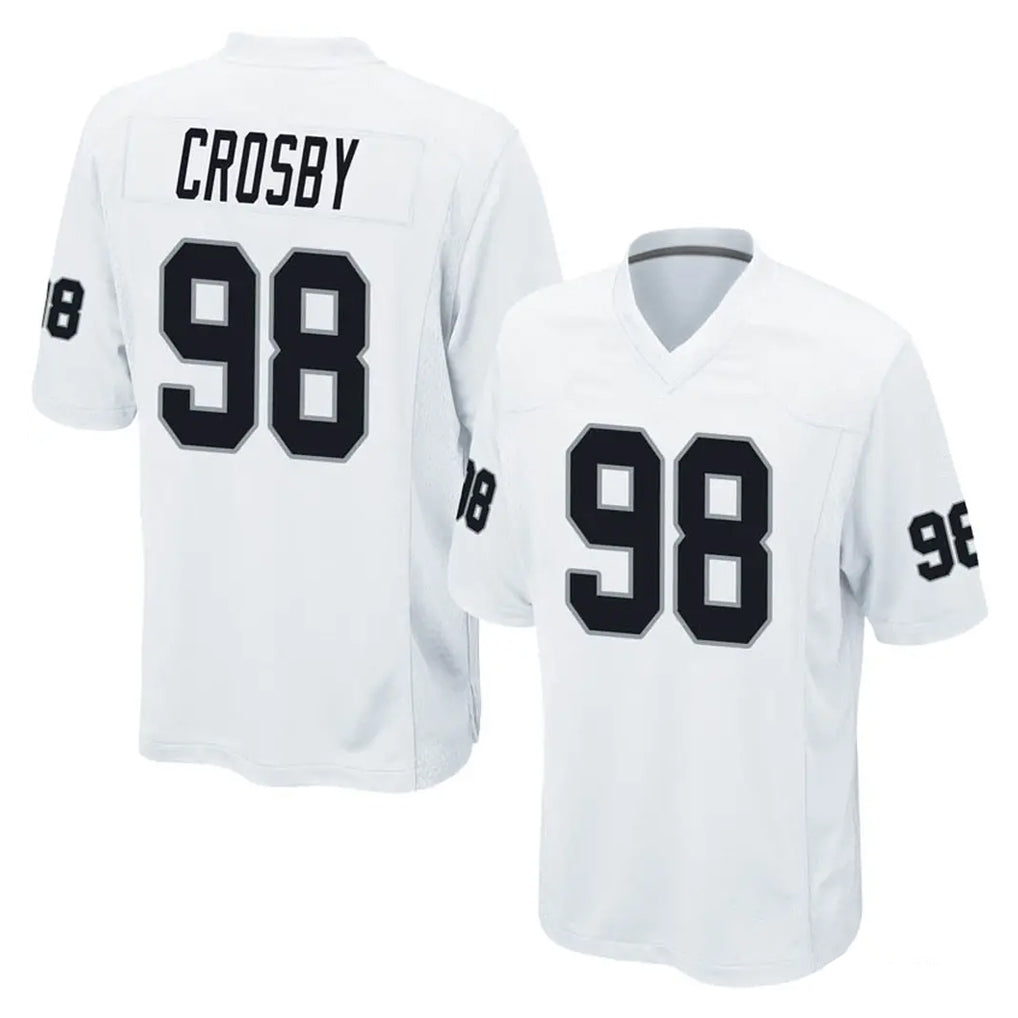 LV.Raiders #98 Maxx Crosby Player White Home Game Ldoa Stitched Jerseys