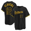 B.Orioles #12 Dylan Beavers Player Black Snake Skin City Home Game Ldoa Stitched Jerseys