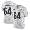 C.Bengals #64 Ted Karras Player Arctic Camo Salute to Service Limited Ldoa Stitched Jerseys
