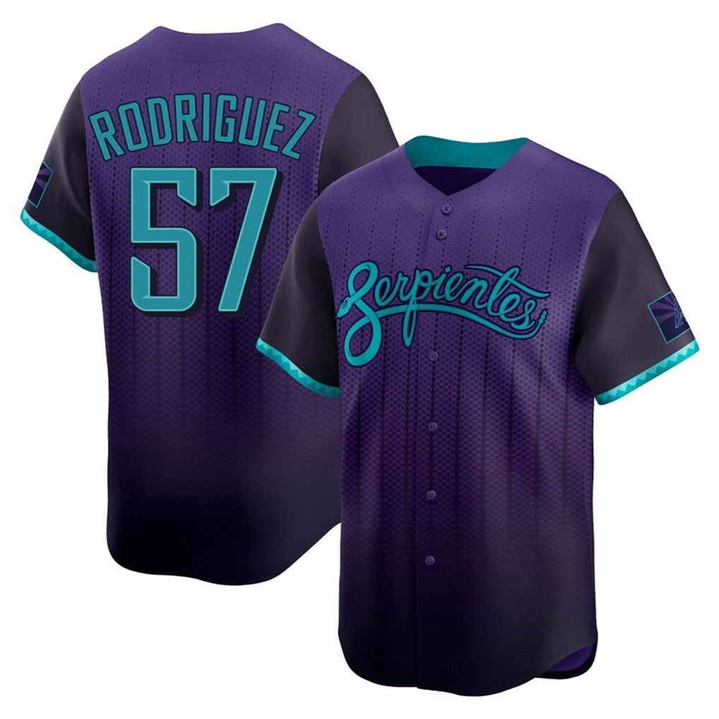 A.Diamondbacks #57 Eduardo Rodriguez Player Purple City Connect Limited Home Game Ldoa Stitched Jerseys