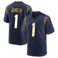 LA.Chargers #1 Quentin Johnston Player Navy Home Game Ldoa Stitched Jerseys