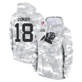 C.Panthers #18 Jalen Coker Player Arctic Camo Salute to Service Pullover Hoodies Limited Game Ldoa Stitched Jerseys