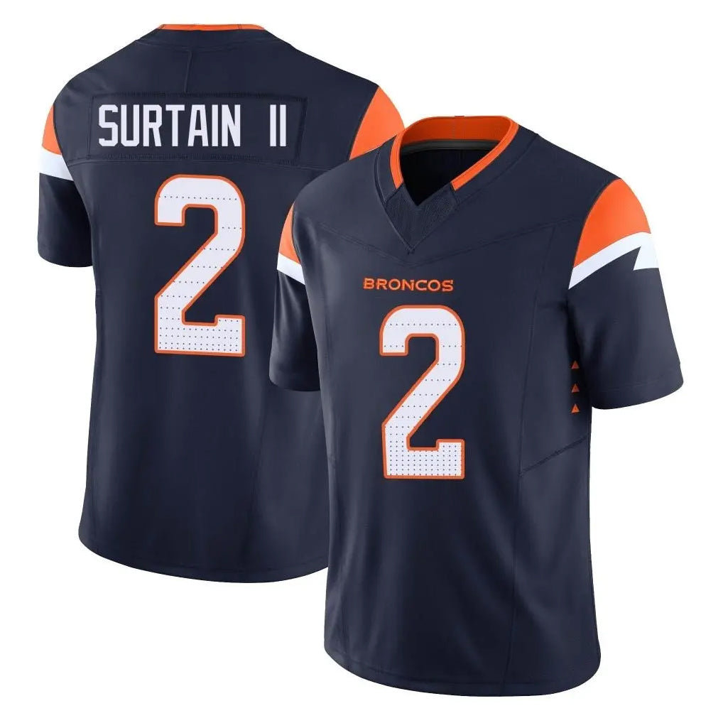 D.Broncos #2 Pat Surtain II Player Navy Limited Vapor F.U.S.E. Home Game Ldoa Stitched Jerseys