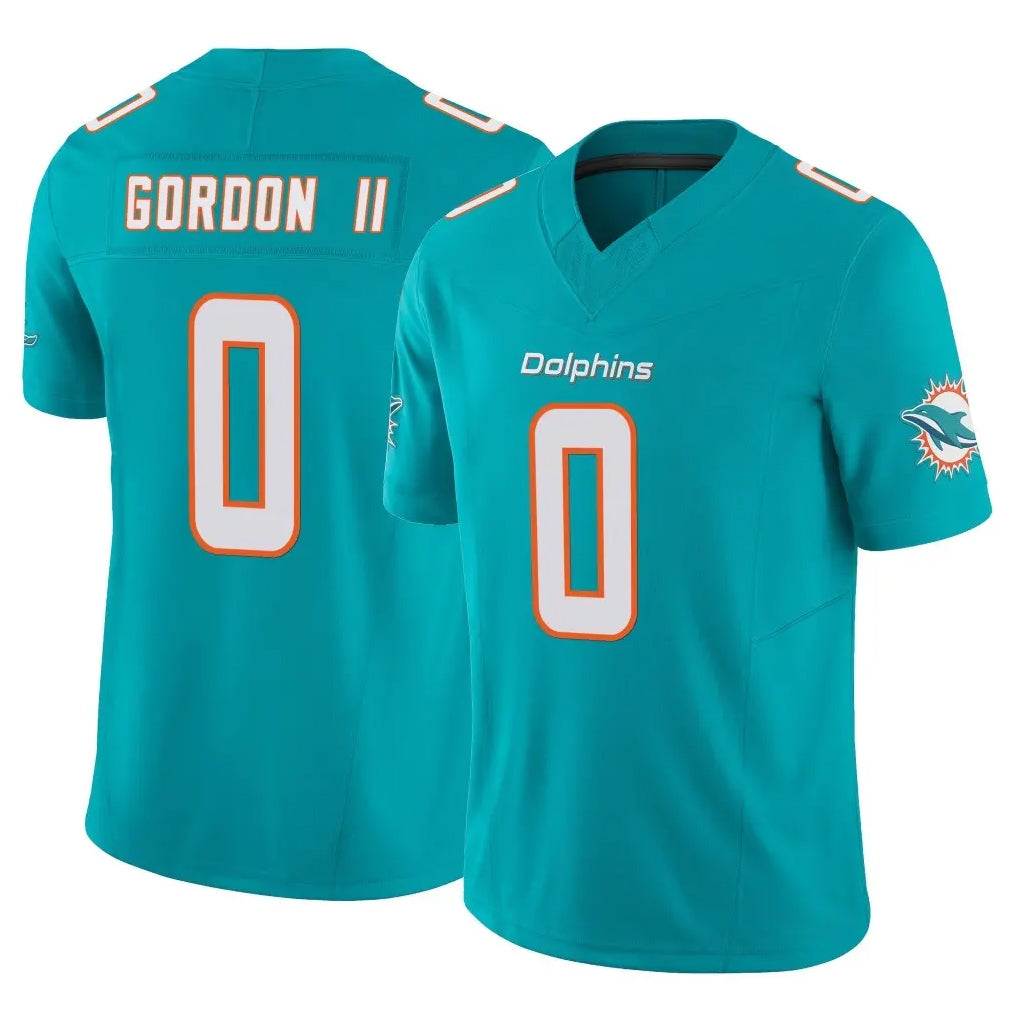 M.Dolphins #0 Ollie Gordon II Player Aqua Limited Vapor F.U.S.E. Home Game Ldoa Stitched Jerseys