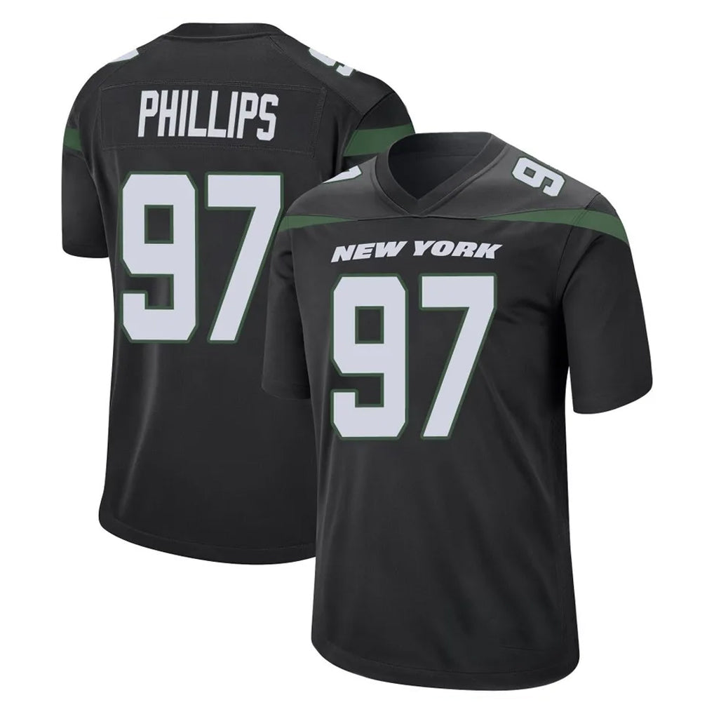 NY.Jets #97 Harrison Phillips Player Stealth Black Home Game Ldoa Stitched Jerseys