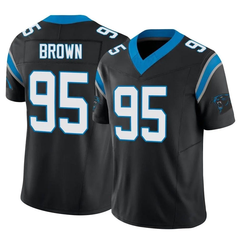 C.Panthers #95 Derrick Brown Player Black Vapor F.U.S.E. Limited Home Game Ldoa Stitched Jerseys