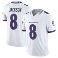 B.Ravens #8 Lamar Jackson Player White Limited Elite Home Game Ldoa Stitched Jerseys