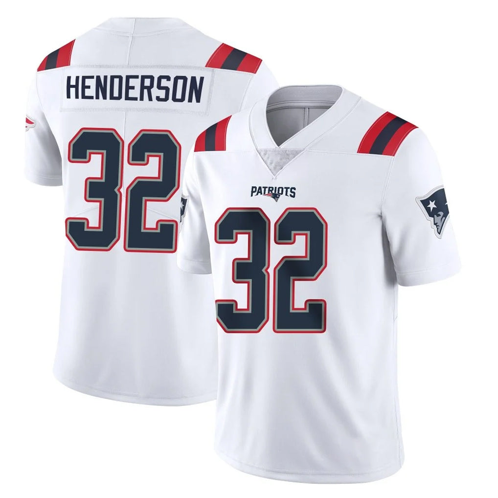 NE.Patriots #32 TreVeyon Henderson Player White Vapor Untouchable Home Game Ldoa Stitched Jerseys