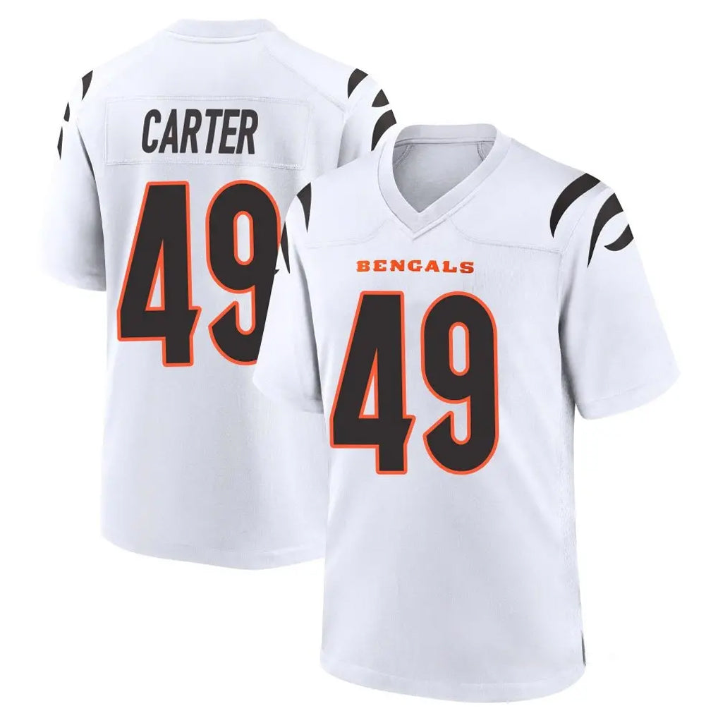 C.Bengals #49 Barrett Carter Player White Home Game Ldoa Stitched Jerseys