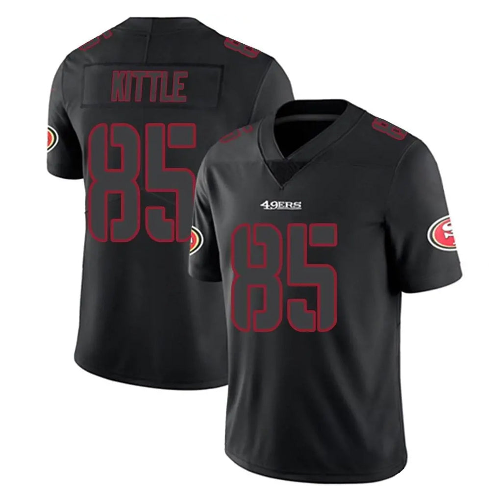 SF.49ers #85 George Kittle Player Black Impact Limited Home Game Ldoa Stitched Jerseys