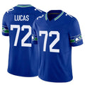 S.Seahawks #72 Abraham Lucas Player Royal Limited Throwback Vapor F.U.S.E. Home Game Ldoa Stitched Jerseys
