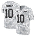 B.Bills #10 Khalil Shakir Player Arctic Camo Salute to Service Limited Ldoa Stitched Jerseys