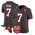 TB.Buccaneers #7 Bucky Irving Player Pewter 50th Season Vapor Limited Home Game Ldoa Stitched Jerseys