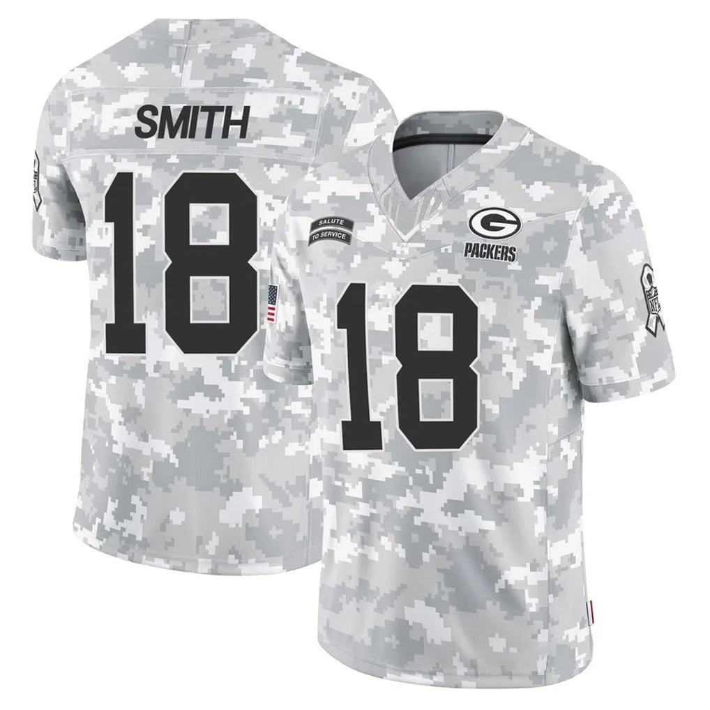 GB.Packers #18 Jonnu Smith Player Arctic Camo Salute To Service Limited Ldoa Stitched Jerseys