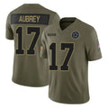 D.Cowboys #17 Brandon Aubrey Player Olive 2025 Salute to Service Limited Home Game Ldoa Stitched Jerseys