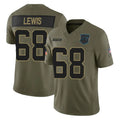 C.Panthers #68 Damien Lewis Player Olive 2025 Salute to Service Limited Game Ldoa Stitched Jerseys