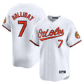 B.Orioles #7 Jackson Holliday Player White Limited Home Game Ldoa Stitched Jerseys