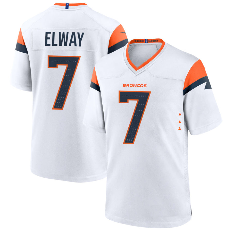 D.Broncos #7 John Elway Player White Home Game Ldoa Stitched Jerseys